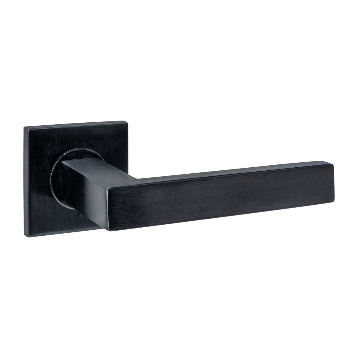 Intersteel deurkruk Q 05 op rozet PVD zwart &ndash; vooraanzicht
