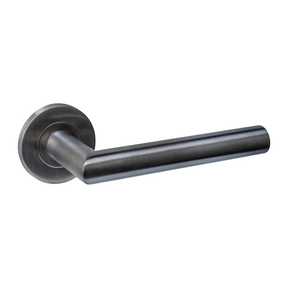 Intersteel deurkruk Q 01 op rozet PVD antraciet vooraanzicht