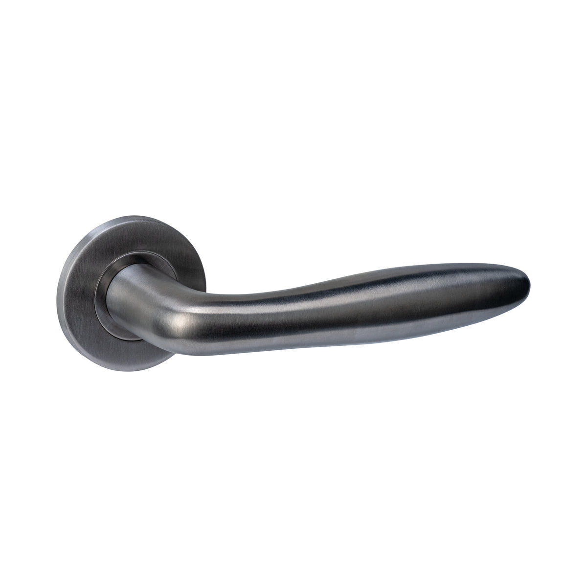 Intersteel deurkruk Q 03 op rozet PVD antraciet vooraanzicht