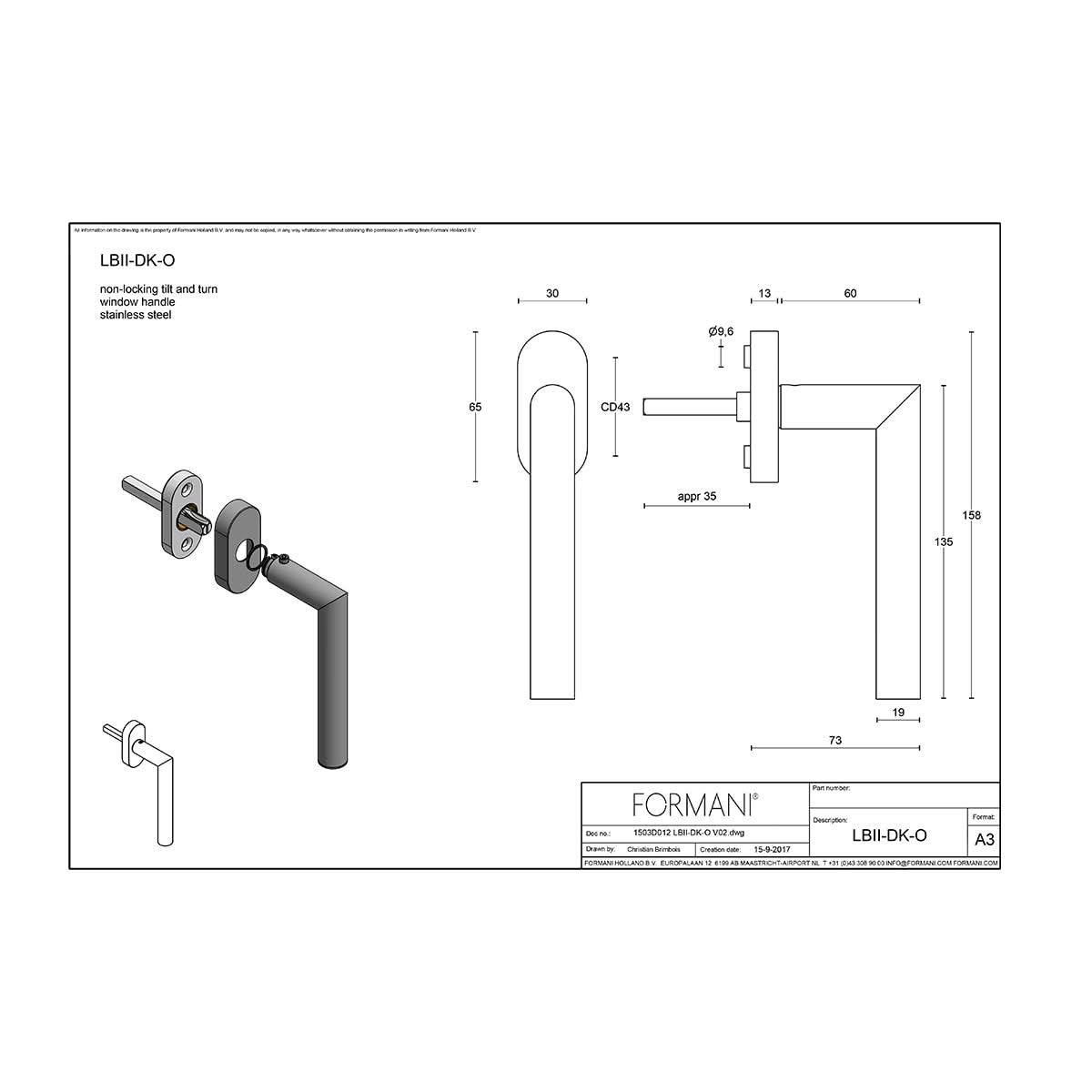 Formani LB2-DK-O draaikiepgarnituur wit – detail