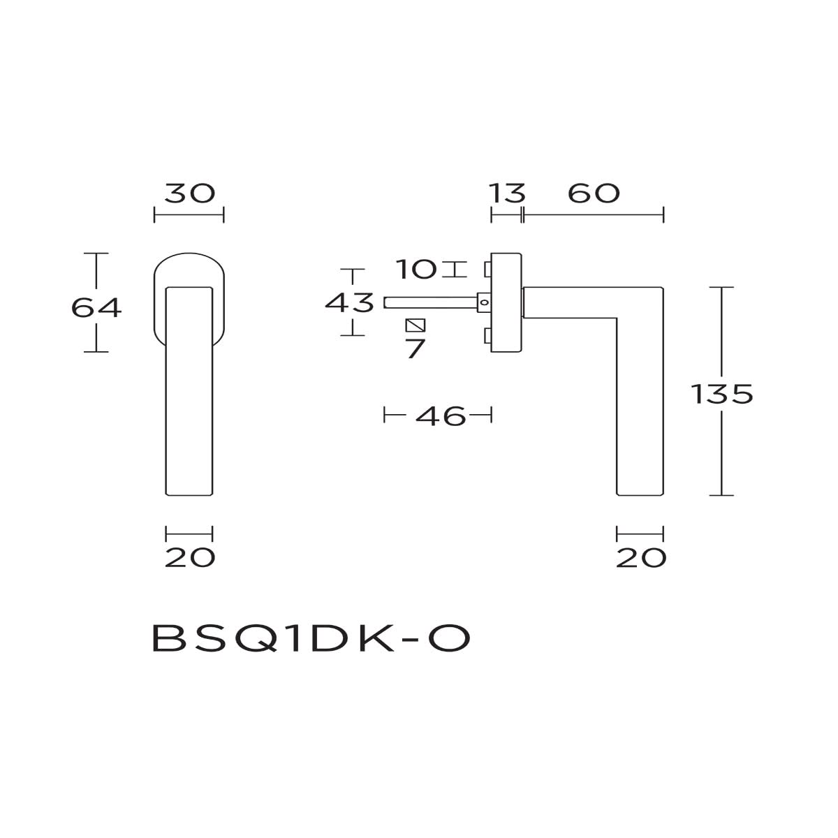 Formani BSQ1-DK-O draaikiepgarnituur PVD gunmetal (detail)