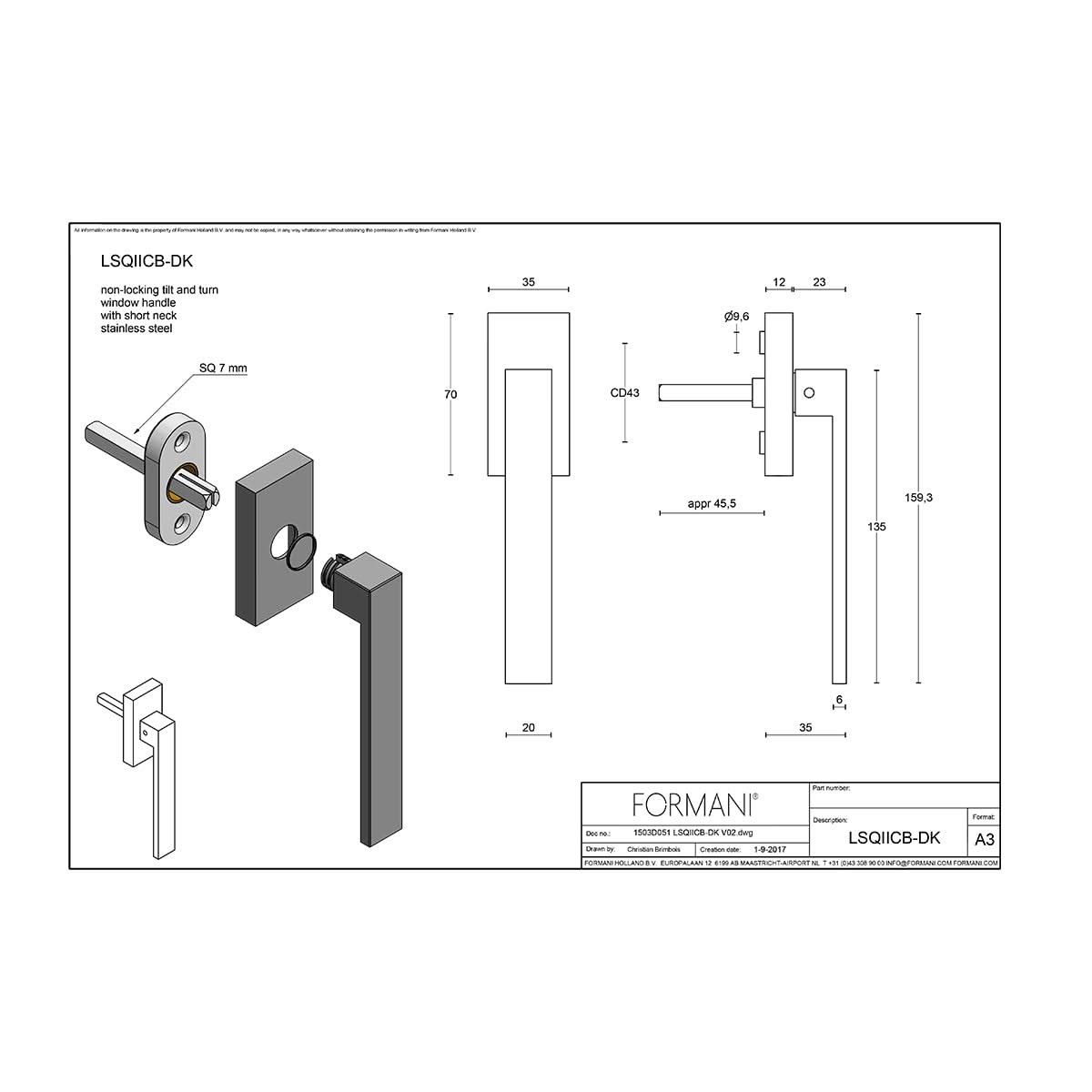 Formani LSQ2CB-DK draaikiepgarnituur wit productdetail