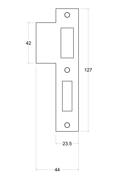 FORMANI sluitplaat LBSPNYW mat zwart, afgeronde uitvoering – detail