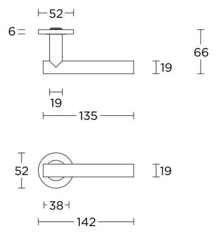 Formani deurkruk BASIC LB7L-19 op ronde rozet in mat zwart – detail
