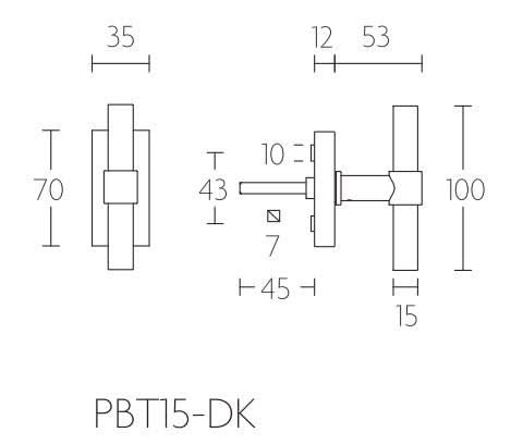 Formani PBT15-DKLOCK draaikiepgarnituur PVD mat goud – detail
