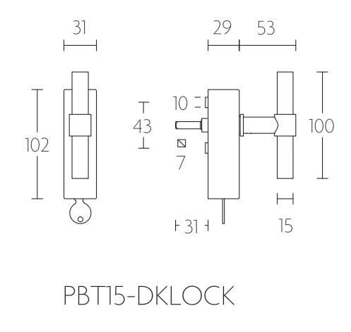 Formani PBT15-DKLOCK draaikiepgarnituur brons – detail