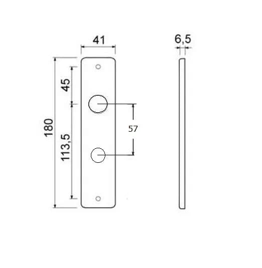 AMI deurkruk Type 332 WC57 mat zwart – WC-sluiting detail