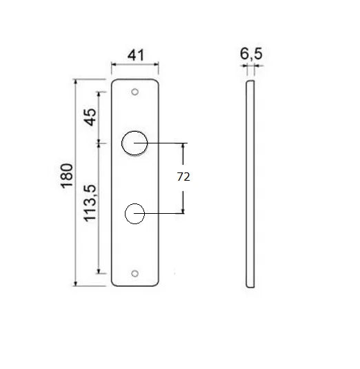 AMI deurkruk Type 332 WC72 mat zwart – WC-sluiting detail