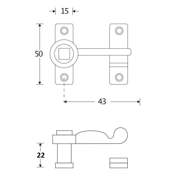 Artitec Raamwervel Elegant 22 mm maattekening met afmetingen