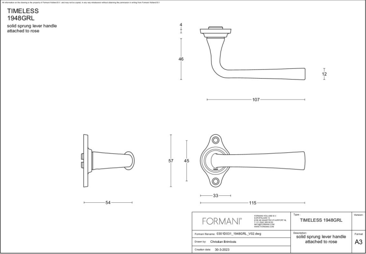 FORMANI 1948GRL deurkruk glans nikkel detail