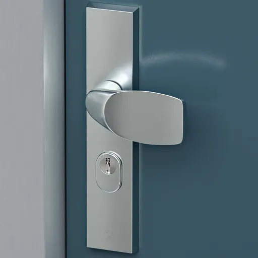 AXA Edge Plus veiligheidsbeslag kruk Wing+blok aluminium naturel – productfoto