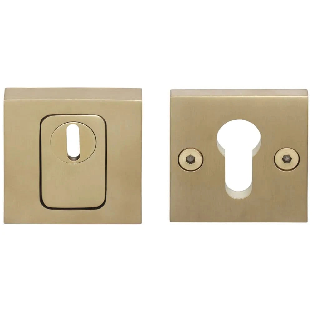 Formani voordeurset knop/kruk BSQ Mat Goud PVD SKG3, vooraanzicht