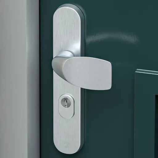 AXA Veiligheidsbeslag Oval Plus kruk Wing+U aluminium naturel - gemonteerd