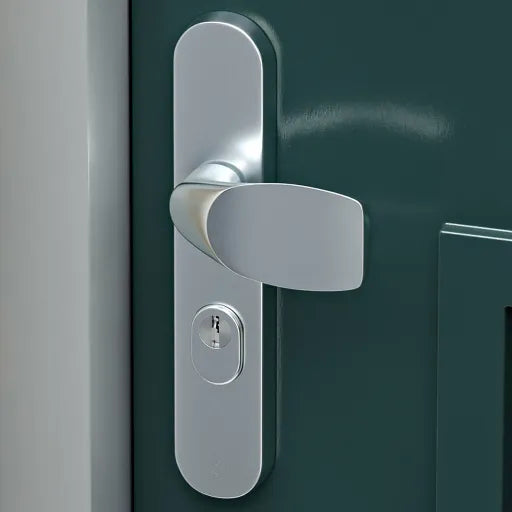 AXA Veiligheidsbeslag Oval Plus kruk Wing+U aluminium naturel - gemonteerd