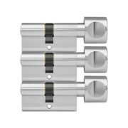 DOM Plura knopcilinder nikkel set van 3 – productfoto