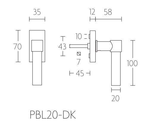 Formani PBL20-DK draaikiepgarnituur mat zwart – detail