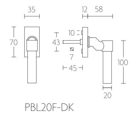 Formani PBL20F-DK draaikiepgarnituur mat roestvast staal – detail