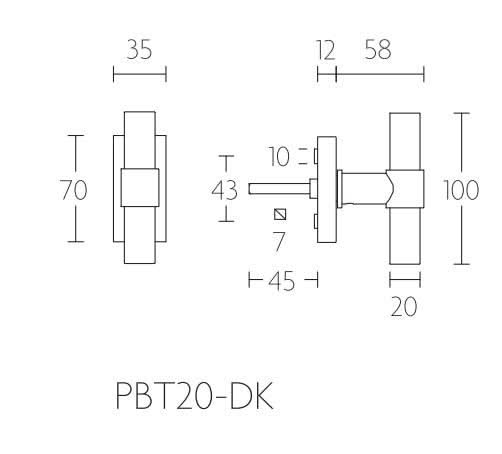 Formani PBT20-DK draaikiepgarnituur mat zwart – detail