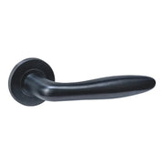 Intersteel deurkruk Q 03 op rozet PVD zwart vooraanzicht