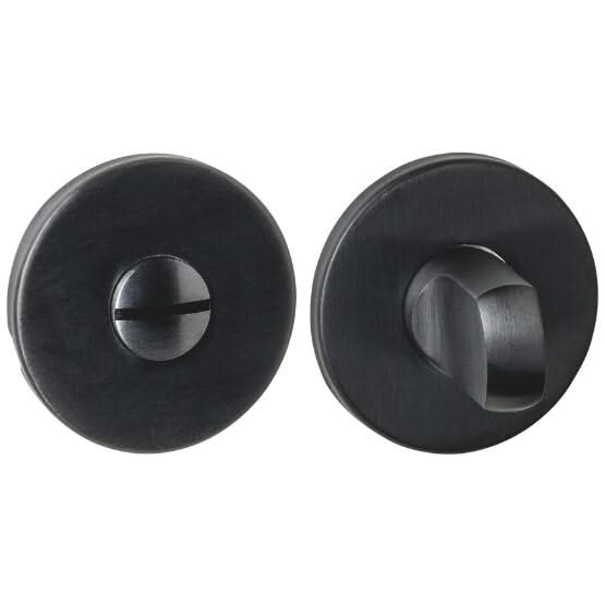 Intersteel Q wc-sluiting verdekt zwart PVD ø52 mm met stift 6-8 mm vooraanzicht