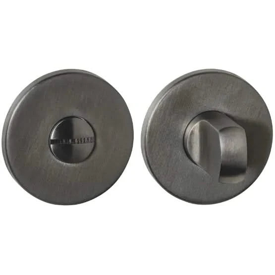 Intersteel Q wc-sluiting verdekt antraciet PVD ø52 mm met stift 6-8 mm vooraanzicht