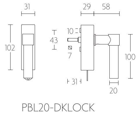 Formani PBL20-DKLOCK draaikiepgarnituur wit – detail