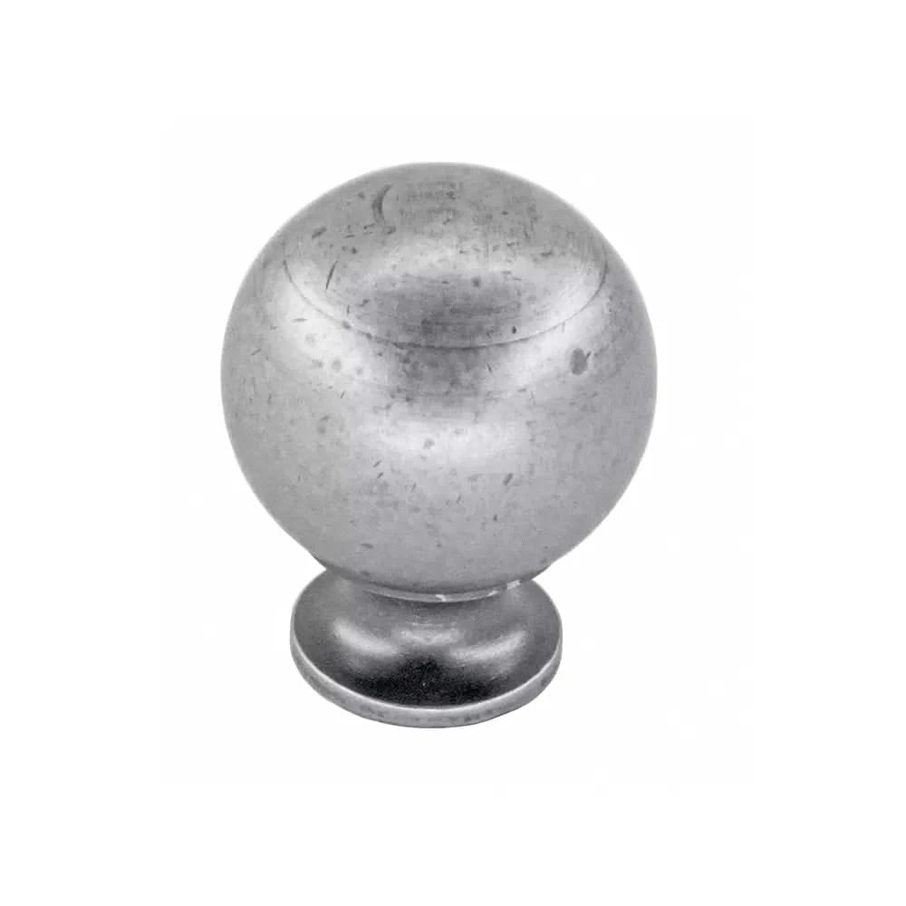HDD Pro Meubelknop Bol 725 22mm Old Silver – vooraanzicht