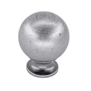 HDD Pro meubelknop Bol 725 Ø26 mm old silver - vooraanzicht