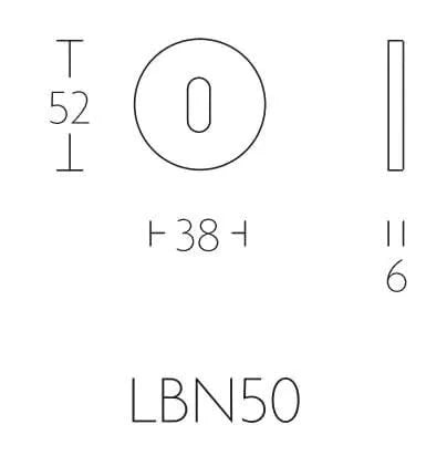 Formani BASIC LBN50 sleutelplaatje mat zwart – detail