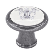 HDD Pro meubelknop Decor 35mm Ijzer ijzer met porselein vooraanzicht