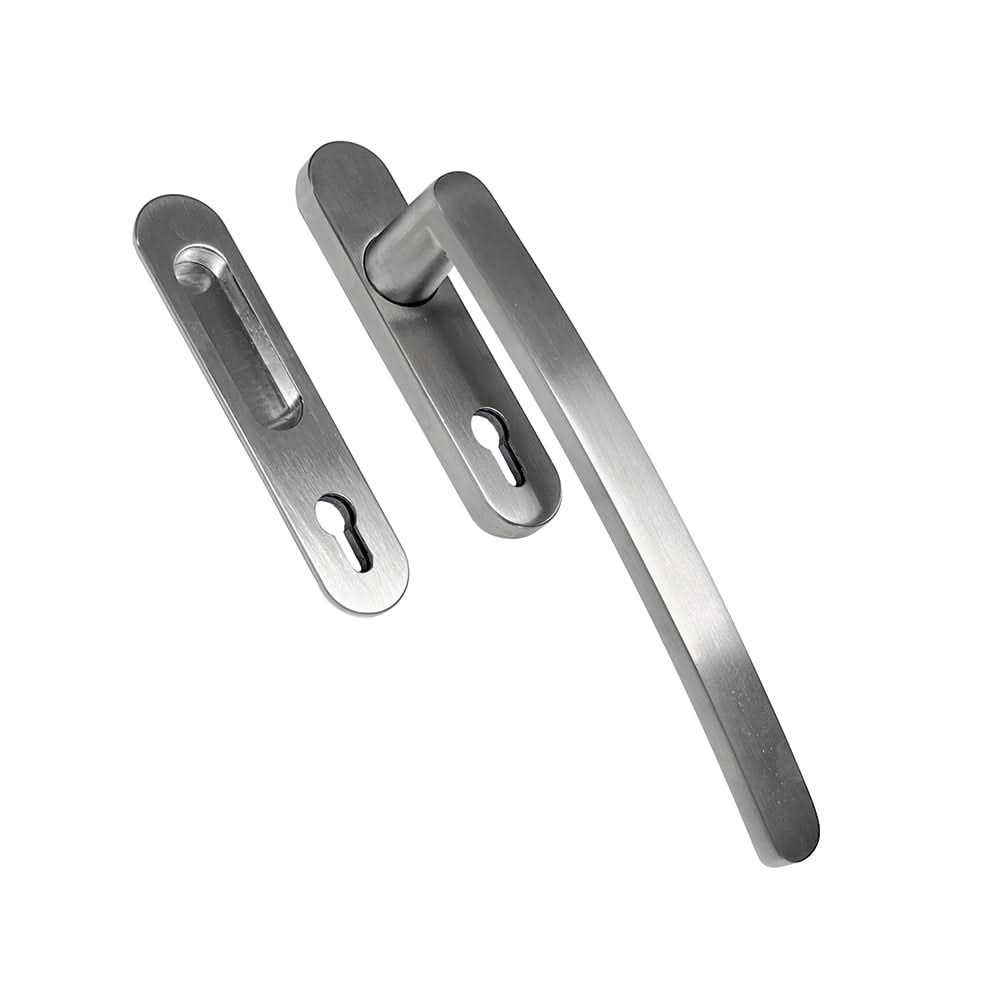 HDD Pro hefboomsysteem Oval C Shape inox look met inkapschelp cilinder vooraanzicht
