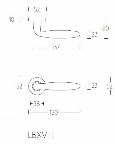 Formani voordeurset knop/kruk RVS geborsteld SKG3 LB18H - achterzijde