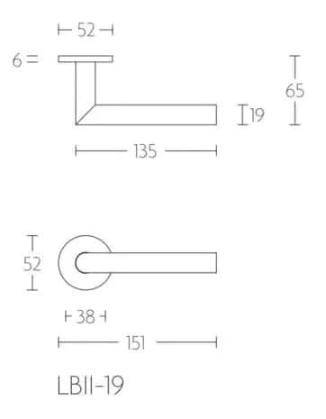 Formani voordeurset knop/kruk mat zwart LB2-19 - gemonteerd