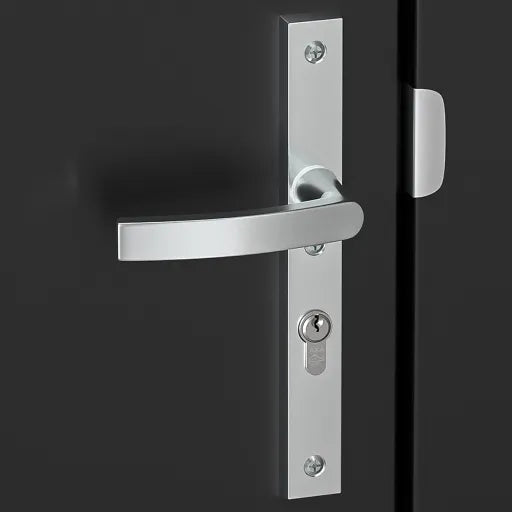 AXA Edge Plus veiligheidsbeslag Wing+Blok aluminium naturel detailopname