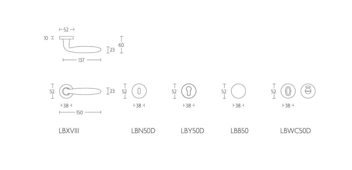 Formani achterdeurset LB2-19 kruk/kruk licht brons SKG3 – detail