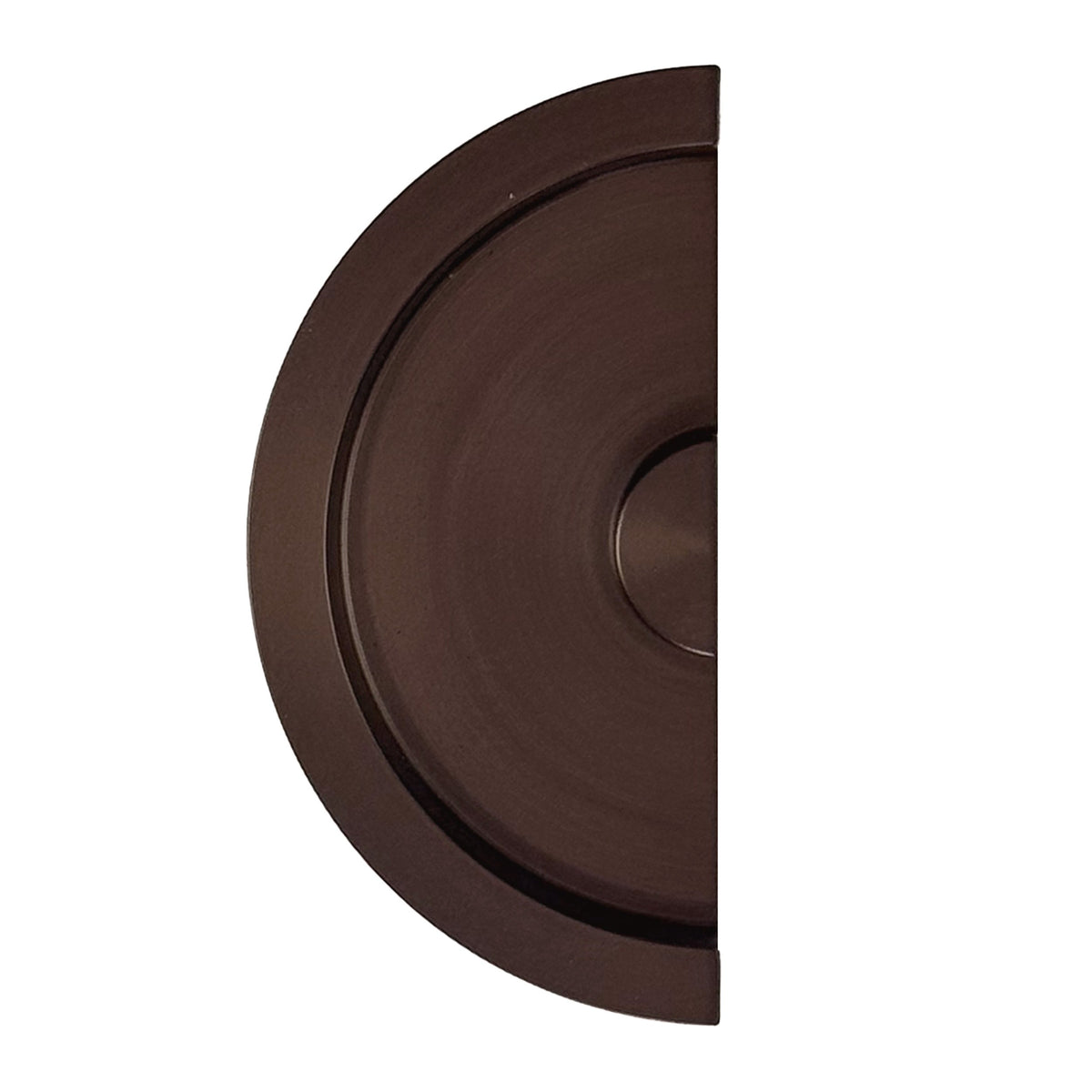 HDD Pro schuifdeurkom halve maan massief 40 mm mat brons, vooraanzicht