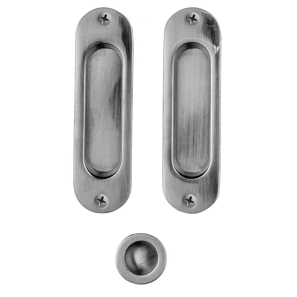 HDD Pro schuifdeurkom Fra Ovaal in inox look – vooraanzicht