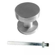 HDD Pro voordeurknop Top Plat op rozas Inox Plus — vooraanzicht