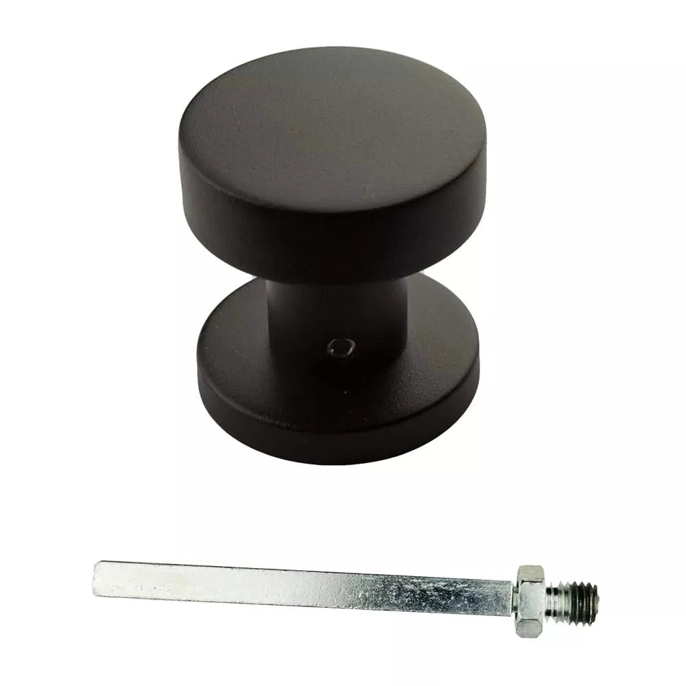 HDD Pro Voordeurknop Top Plat op rozas Zwart Structuur UV – vooraanzicht