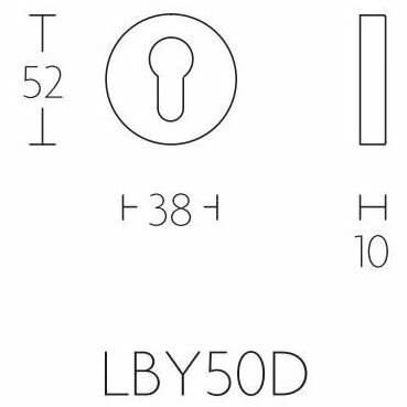 Formani cilinderplaatje LBY50D PVD Mat Goud – detail
