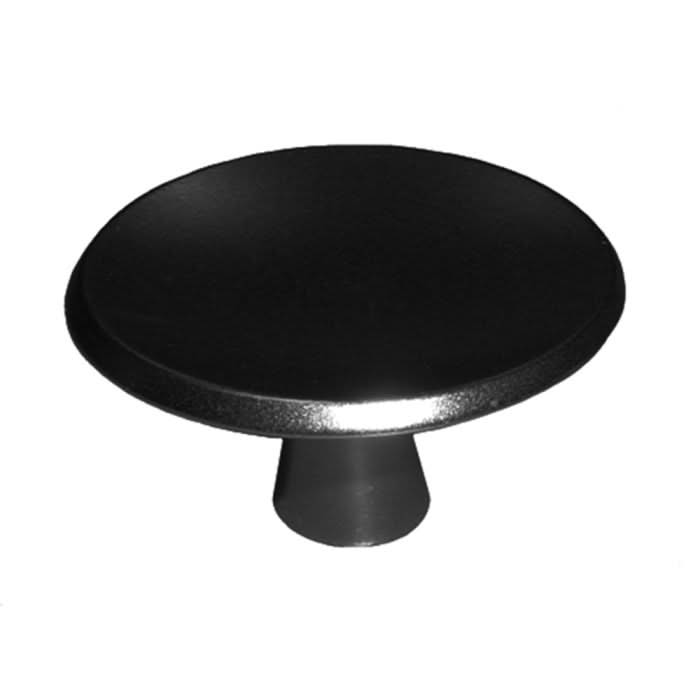 Hermeta knop rond zwart 40 mm vooraanzicht