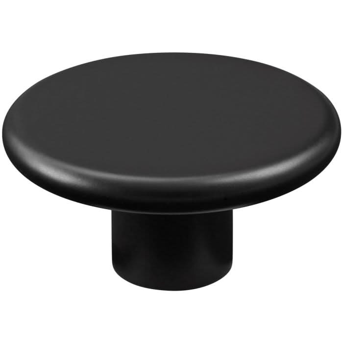 Hermeta knop rond zwart 50 mm vooraanzicht