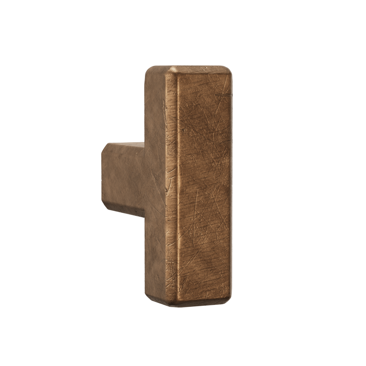 Crafino Rock meubelknop T craft cognac vooraanzicht