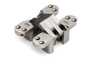 Dulimex DX SOSS onzichtbaar scharnier 314 NP vernikkeld 13x38 mm, vooraanzicht