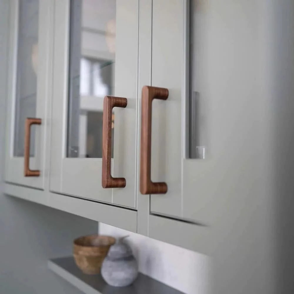 Staalimex houten handgreep Silkeborg 208mm walnoot detailfoto