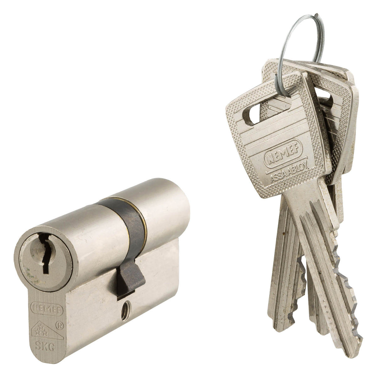 Nemef Security profielcilinder 132/9 vernikkeld SKG*** – vooraanzicht