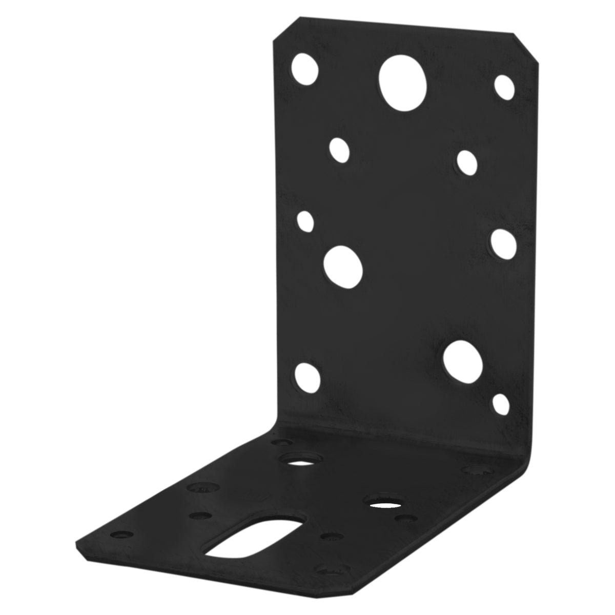Starx hoekanker vlak 90x90x60 mm zwart staal vooraanzicht