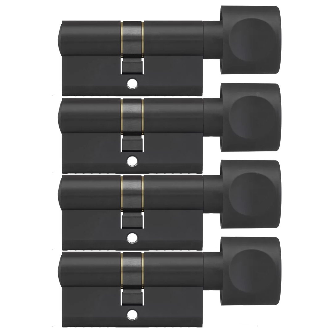 DOM zwarte knopcilinder Plura 30/30 SKG3 productfoto