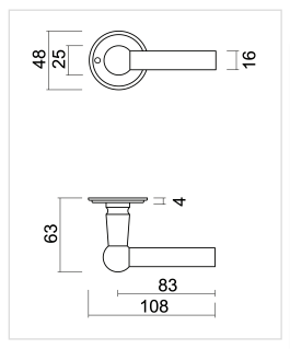 HDD Pro Petana L+L deurkruk wit (RAL 9016) vooraanzicht
