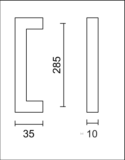 HDD Pro Cubica meubelgreep 10/285 mm mat brons – detailweergave